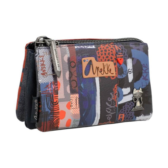 Anekke Porta-Moedas Triplo KYOMU Azul Marinho | Ref. 280.37819-010
