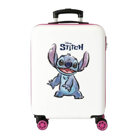 Mala de Cabine / Trolley 55cm 4 Rodas Stitch ADORABLE Branca | Ref. 186.4041141