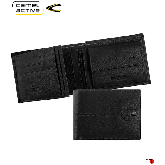 Camel Active Carteira Porta-Notas Pequeno c/ P. Moedas Sheffield (Preto)