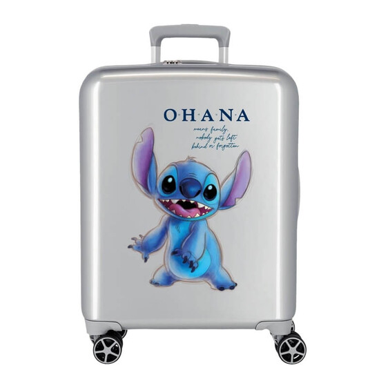 Mala de Cabine / Trolley 55cm 4R STITCH Disney 100 Prata | Ref. 186.3659321