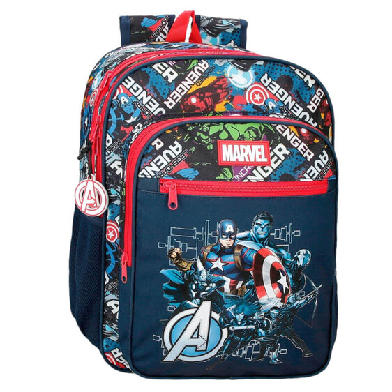 Mochila Escolar Adap. 40cm 2C AVENGERS Legendary Azul Escuro, Tamanho: 40cm | 2C