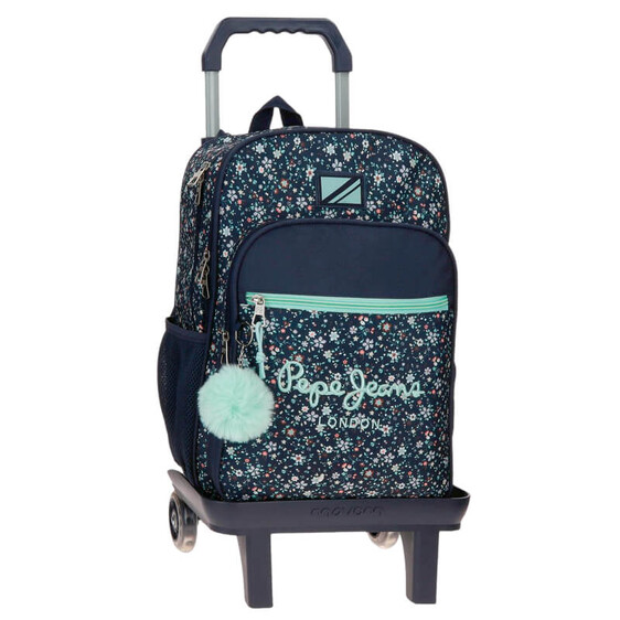 Mochila Escolar Adap. 40cm 2c c/ Carro PEPE JEANS Alenka Azul Marinho | Ref. 186.67122T1