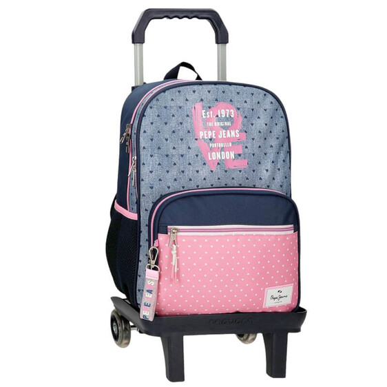 Mochila Escolar Adap. 40cm 2C c/ Carro PEPE JEANS Noni Denim Multicolor | Ref. 186.68222T1