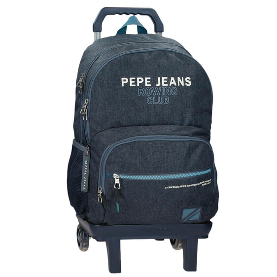 Mochila Escolar Adap. 46cm 2C c/ Carro PEPE JEANS Edmon Azul Escuro | Ref. 186.69125T1