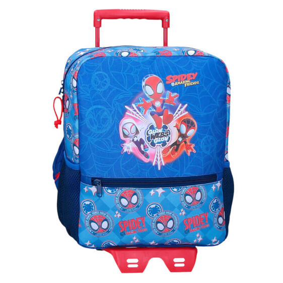 Mochila Pré-Escolar Adap. 33cm c/ Carro SPIDEY Power of 3 Azul | Ref. 186.20123T2