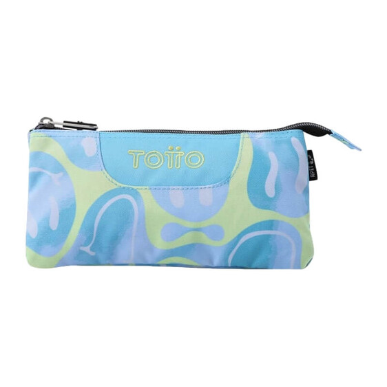 Estojo Escolar Triplo Happy Flow Tablero TOTTO 2AU Azul Turquesa | Ref. 330.AC52ECO01222AU