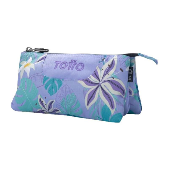 Estojo Escolar Triplo Leaves Tablero TOTTO 4QC Roxo | Ref. 330.AC52ECO01224QC