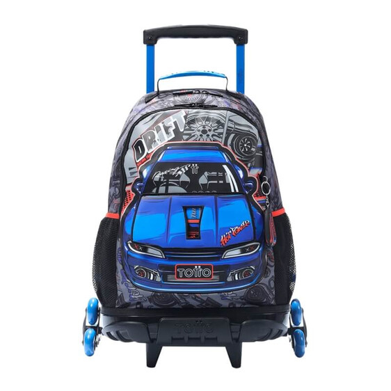 Mochila Escolar com 3 Rodas L 47Cm Racing TOTTO 5HR Cinza | Ref. 330.MJ03RAC00625HR
