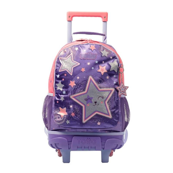 Mochila Escolar com Rodas M 41Cm Star Cat TOTTO 4Q8 Roxo | Ref. 330.MJ03STC00524Q8
