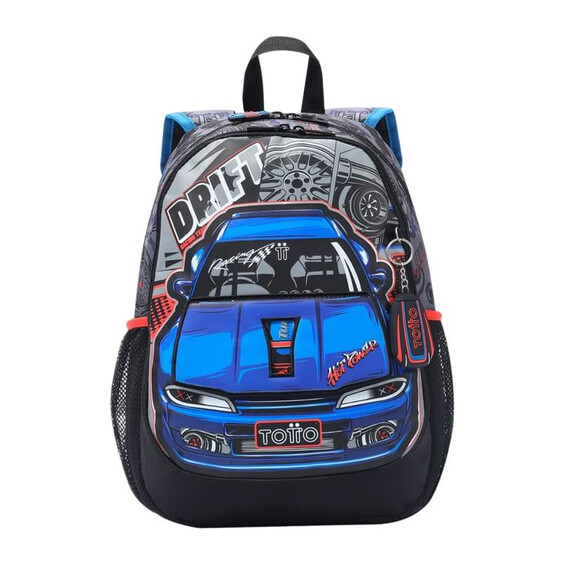 Mochila Escolar Média 40Cm Racing TOTTO 5HR Cinza | Ref. 330.MJ04RAC00225HR