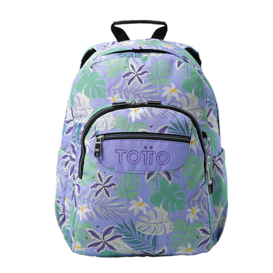 Mochila Escolar para Portátil 14” Leaves Acuarela TOTTO 4QC Roxa | Ref. 330.MA04ECO00124QC