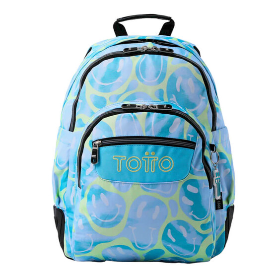Mochila Escolar Grande Happy Flow Rayol TOTTO 2AU Azul Turquesa | Ref. 330.MA04ECO00222AU