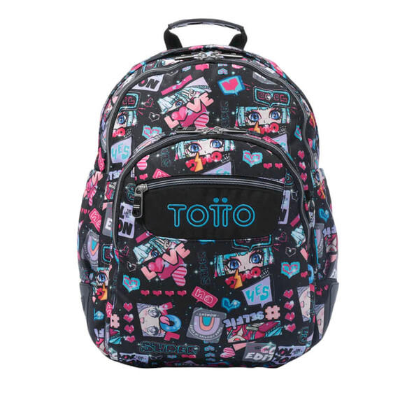Mochila Escolar Grande Misato Rayol TOTTO 6CZ Preta | Ref. 330.MA04ECO00226CZ