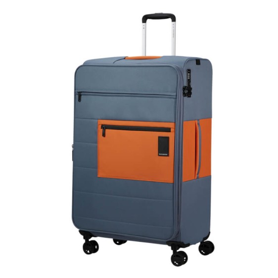 SAMSONITE Mala de Viagem / Trolley Grande 77cm 4R Exp. Vaycay Azul/Laranja | Ref. 92KK600511