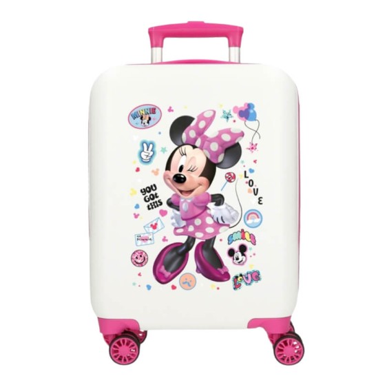 Mala de Cabine / Trolley 50cm 4 Rodas MINNIE Party Branca | Ref. 186.4751341