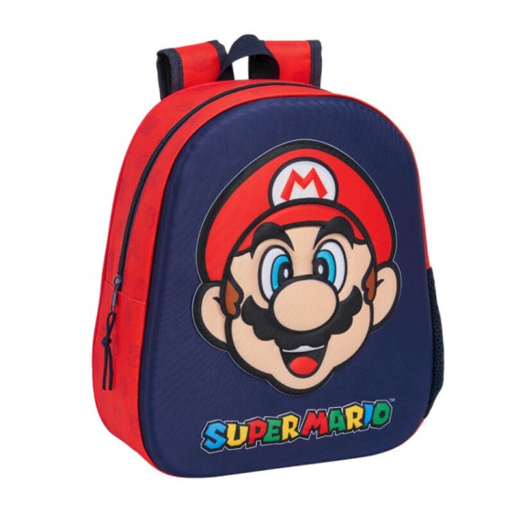 Mochila Infantil 33cm SUPER MARIO 3D Vermelha | Ref. 248.622477890