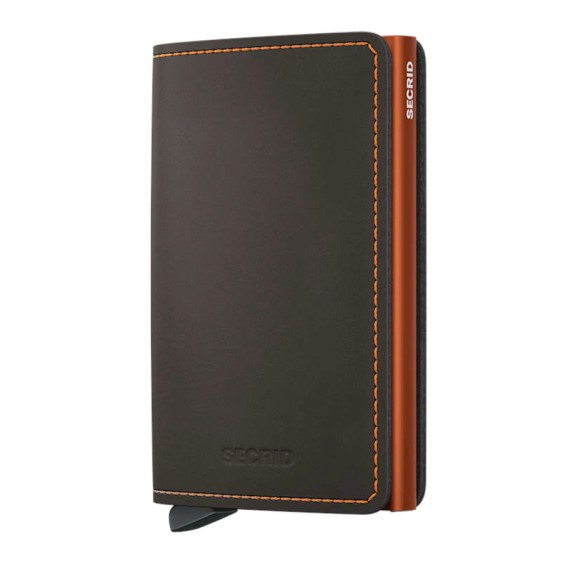 Carteira SECRID Slimwallet Matte Truffle & Orange | Ref. 297.SM-TO