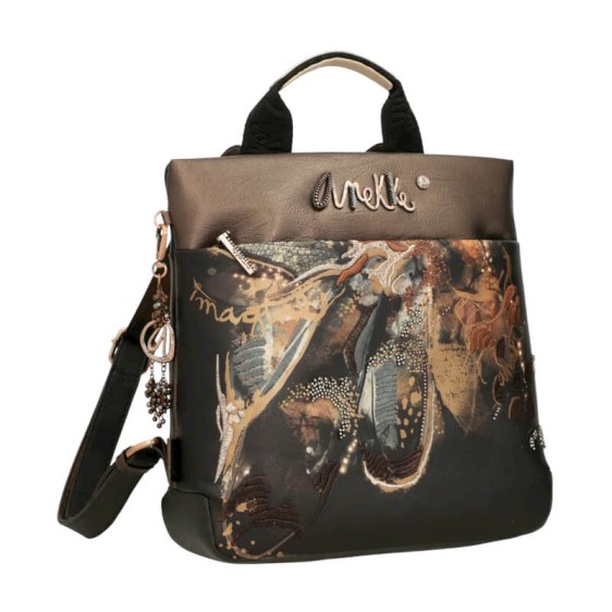 ANEKKE Mochila Quadrada Dreamverse Wings Castanho Escuro | Ref. 280.39735-058