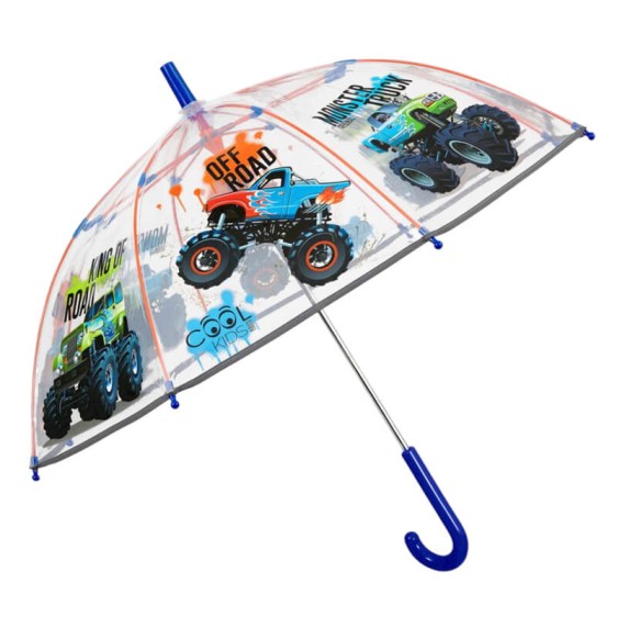 Guarda-Chuvas Comprido Manual 45/8 74cm c/ Refletor CUATROGOTAS Monster Truck | Ref. 319.15637