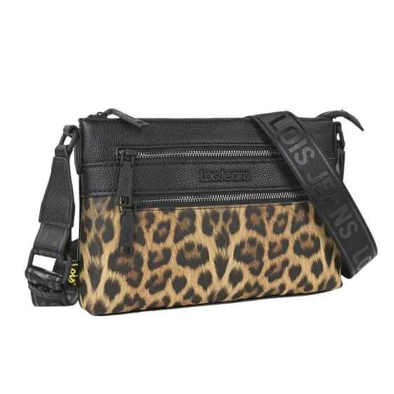 Bolsa de Tiracolo c/ 2 Bolsos Frontais LOIS Eugene Preta | Ref. 237.32534401