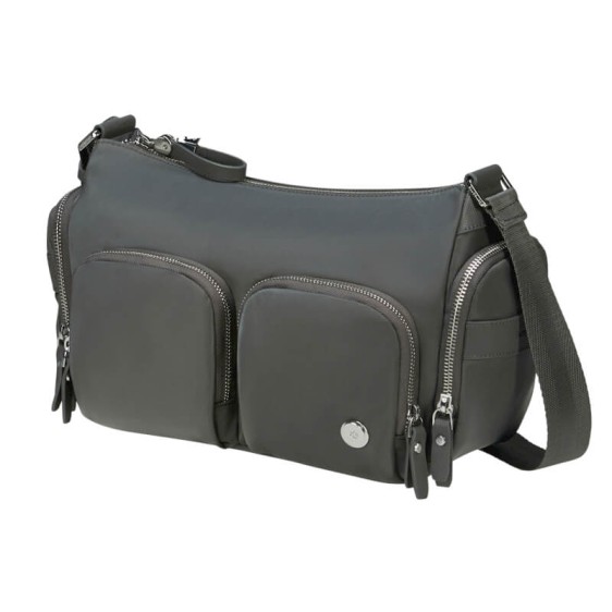 SAMSONITE Bolsa de Ombro c/ 2 Bolsos Frontais Karissa Evo Verde Gunmetal | Ref. 92KP200324