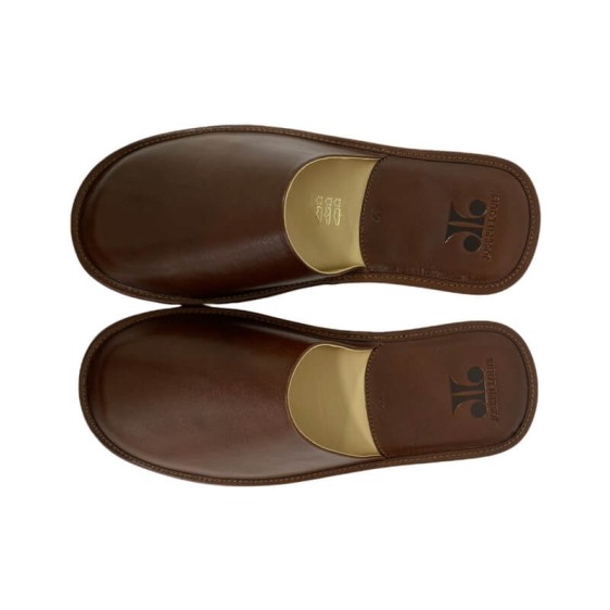 Chinelos de Quarto em Pele N.º 40 JOSEPH LOUIS 9024 Castanho | Ref. 324.9024C40