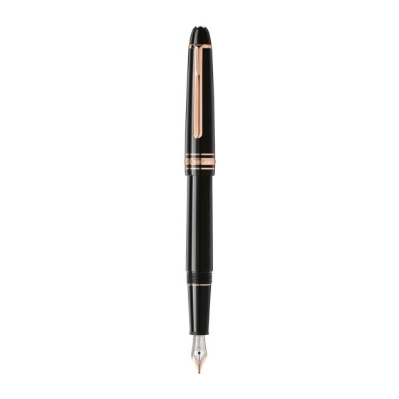 Caneta-tinteiro 145 MONTBLANC (M) Meisterstück Revestida Rose Gold Preta | Ref. 238.132485