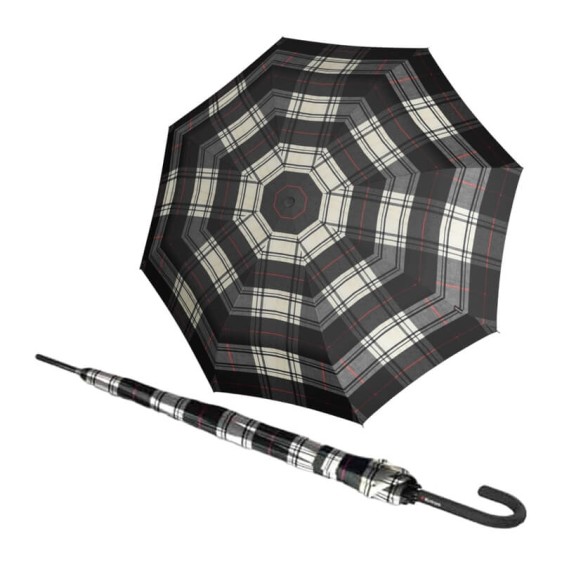 Guarda-Chuva KNIRPS  Comprido T.760 Stick Automático Check Black & White | Ref. 300.9637605280