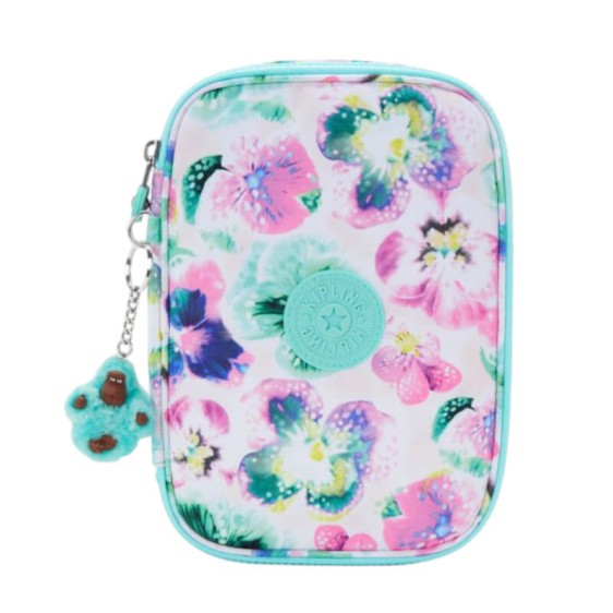 Estojo Escolar KIPLING 100 Pens Aqua Blossom | Ref. 187.40KI60027EC