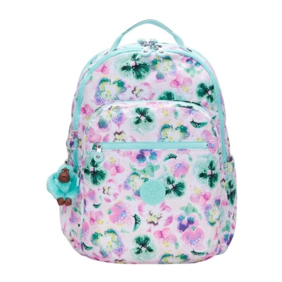 Mochila para Portátil 15” KIPLING Seoul Lap Aqua Blossom | Ref. 187.40KI58167EC