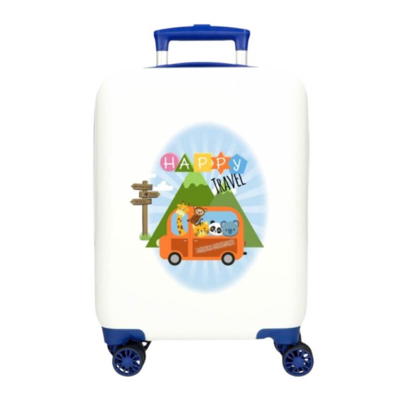 Mala de Cabine / Trolley 50cm 4 Rodas ROLL ROAD Little Me Happy Azul | Ref. 186.4741361