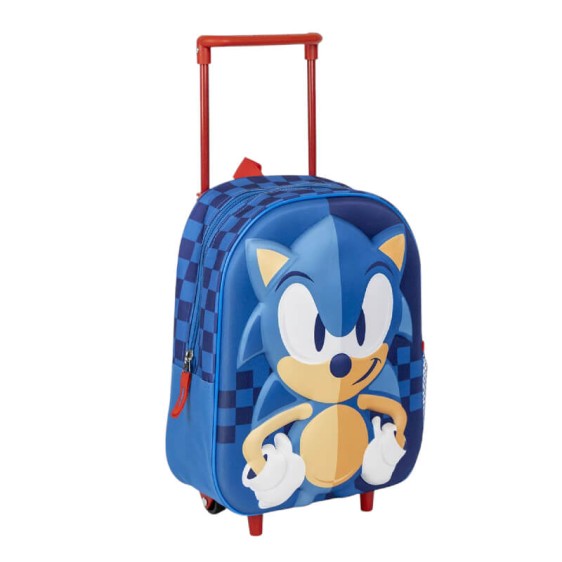 Mochila Infantil 31cm c/ Rodas SONIC 3D 2100005121 Azul | Ref. 299.2100005121