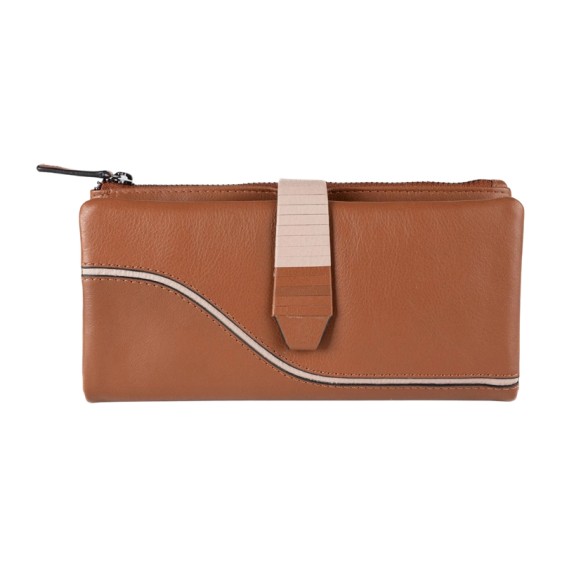 Carteira Grande Flexível RFID MATTIES Curve Line Camel | Ref. 132.1818012