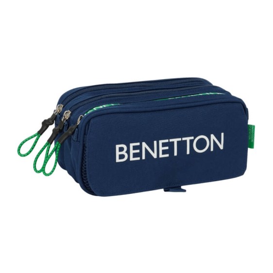 Estojo Escolar Triplo Big BENETTON Green Azul Marinho | Ref. 248.842513710