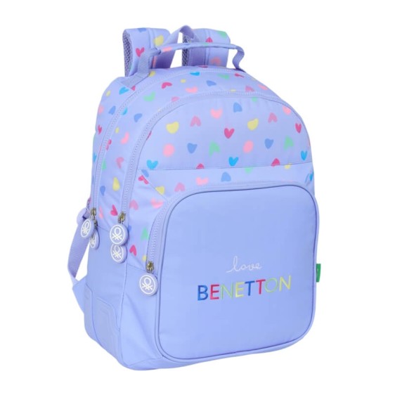 Mochila Escolar Adap. 42Cm 2C BENETTON Lila Roxo Lilás | Ref. 248.612551773