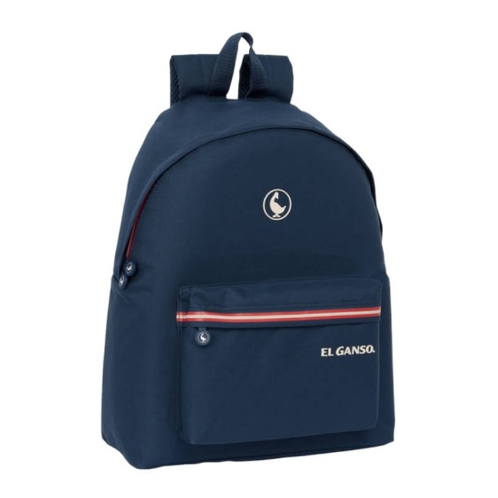 Mochila Escolar Adap. 42Cm EL GANSO Classic Azul Marinho, Tamanho: 42cm