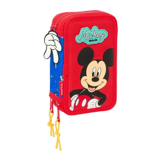Estojo Escolar Triplo 37 Peças MICKEY Good Day Azul | Ref.248.412514857