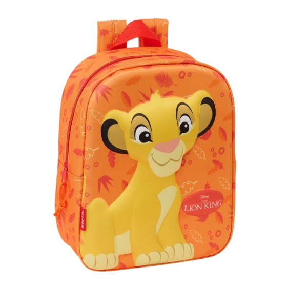 Mochila de Criança 27Cm REI LEÃO 3D Laranja | Ref. 248.622459011