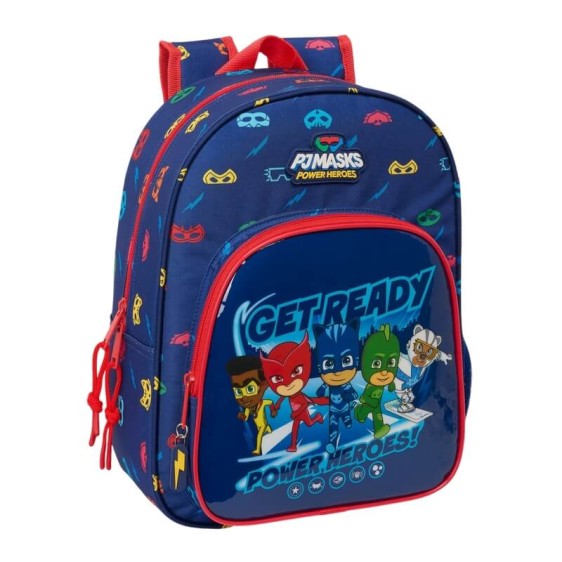 Mochila Infantil Adap. 34Cm PJMASKS Ready Azul Marinho, Tipo de Mochila: Infantil, Tamanho: 34cm, Cor: Azul Marinho