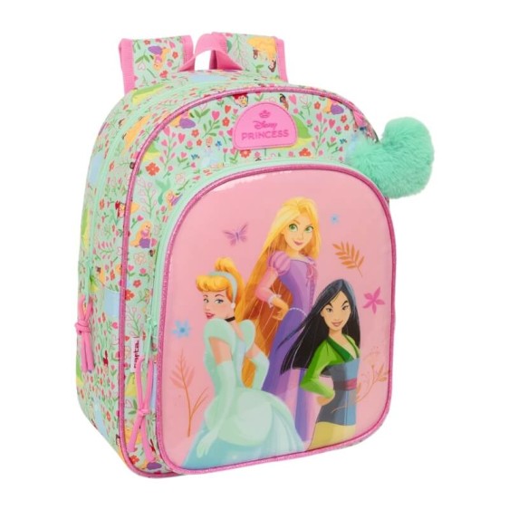 Mochila Infantil Adap. 34Cm PRINCESAS Bloom Verde Menta | Ref. 248.612580185