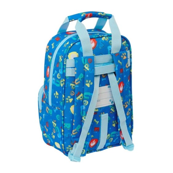 Mochila Infantil com Alças 28Cm PAW PATROL Pups Rule Azul | Ref. 248.612356765