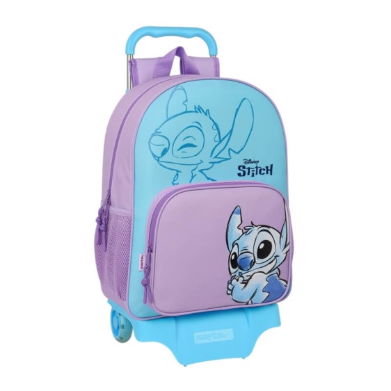 Mochila Escolar Adap. 42Cm c/ Carro STITCH Sweet Lilás | Ref. 248.612417313