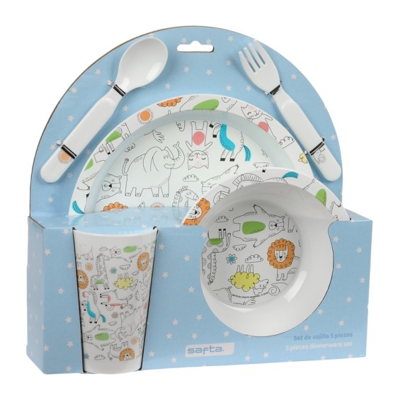 Conjunto Infantil 5 Peças Pré-Escolar SAFTA “Zoo” Branco | Ref. 248.342491933