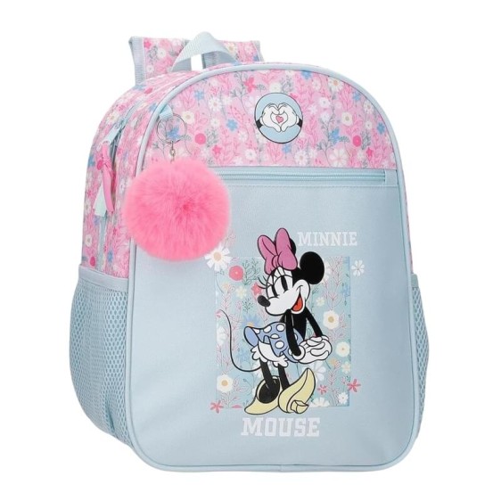Mochila Pré-Escolar Adap. 33Cm MINNIE Happy Azul Claro | Ref. 186.49222D2