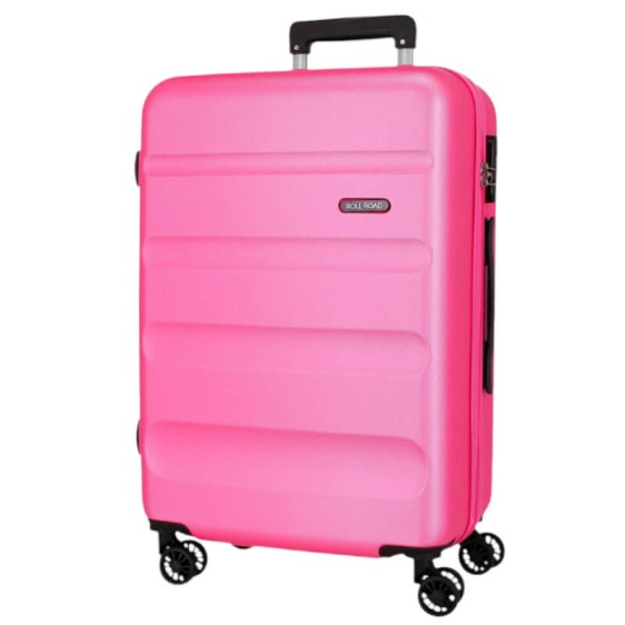 Mala de Viagem / Trolley Grande 75cm 4R ROLL ROAD Flex Rosa | Ref. 186.584946GC
