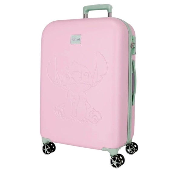 Mala Viagem / Trolley Médio 65cm 4R STITCH Traveling With Stitch Malva | Ref. 186.5449221