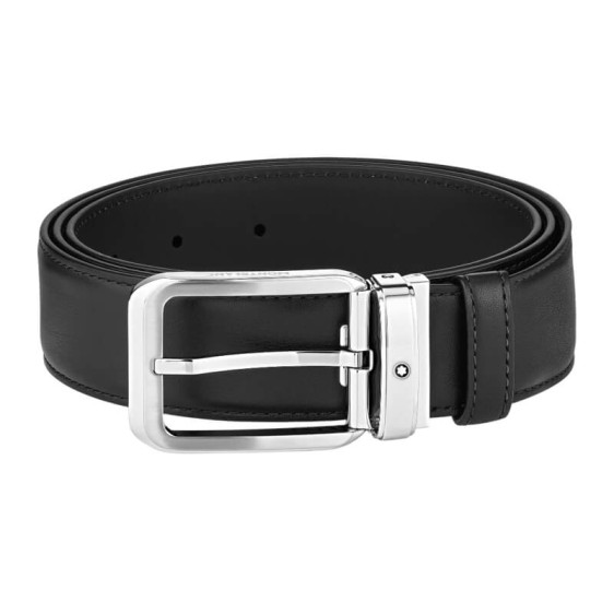 Cinto Clássico MONTBLANC Fivela Retangular 35mm Preto | Ref. 238.129455