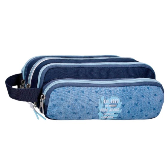 Estojo Escolar 5C PEPE JEANS Noni Denim Azul Claro | Ref. 186.6824522