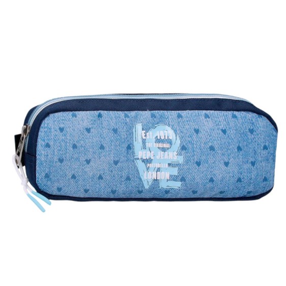 Estojo Escolar Retangular PEPE JEANS Noni Denim Azul Claro | Ref. 186.6824022