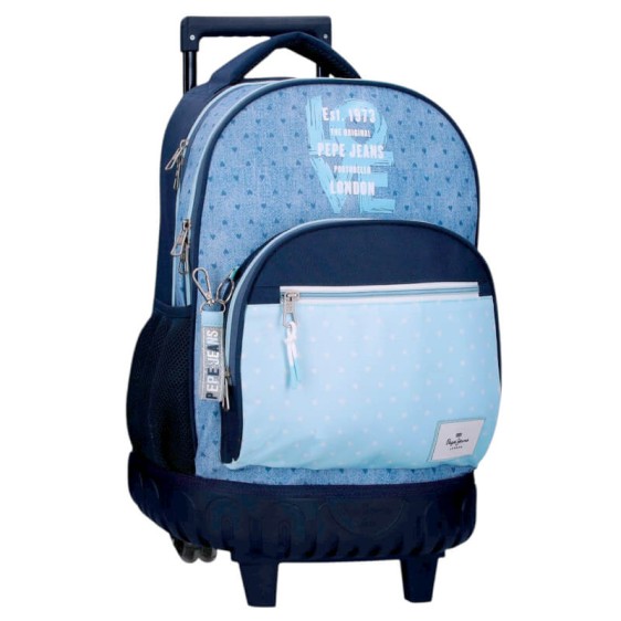 Mochila Escolar Compacta 2R PEPE JEANS Noni Denim Azul Claro | Ref. 186.6822922